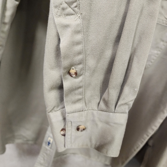 Plant Mars Long Sleeve Men's Button Front Embroidered M & M Logo Shirt Size L - Picture 10 of 16